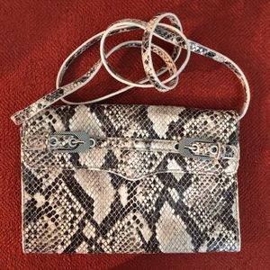 Rebecca Minkoff snakeskin clutch w/ detach strap